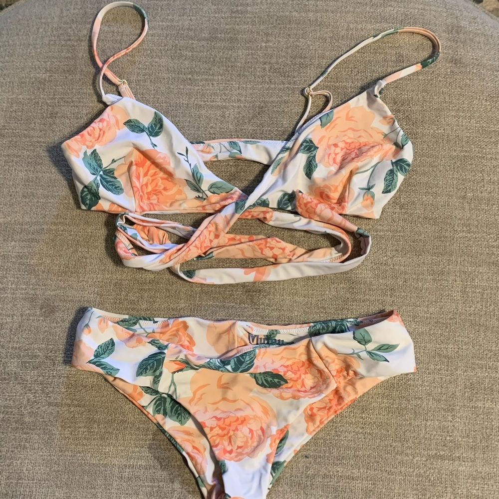 Show me your mumu pink floral swim suit